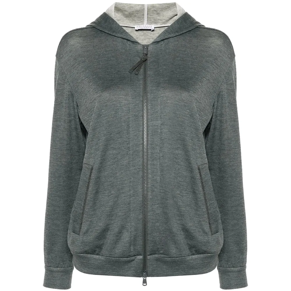 Hooded Sweatshirt Dark Grey Silk-Cotton sold by Lord & Taylor
