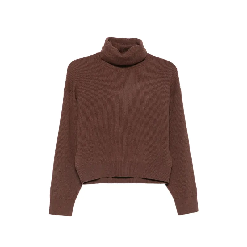 Sweater Brown Silk-Cashmere Blend made by Brunello Cucinelli