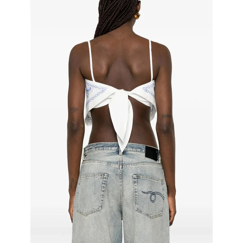 Tank Top Linen-Cotton White/Blue sold by Lord & Taylor product image thumbnail 5