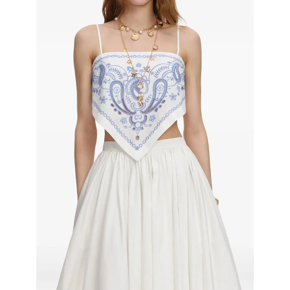 Sleeveless Top White/Blue sold by Lord & Taylor product image thumbnail 2
