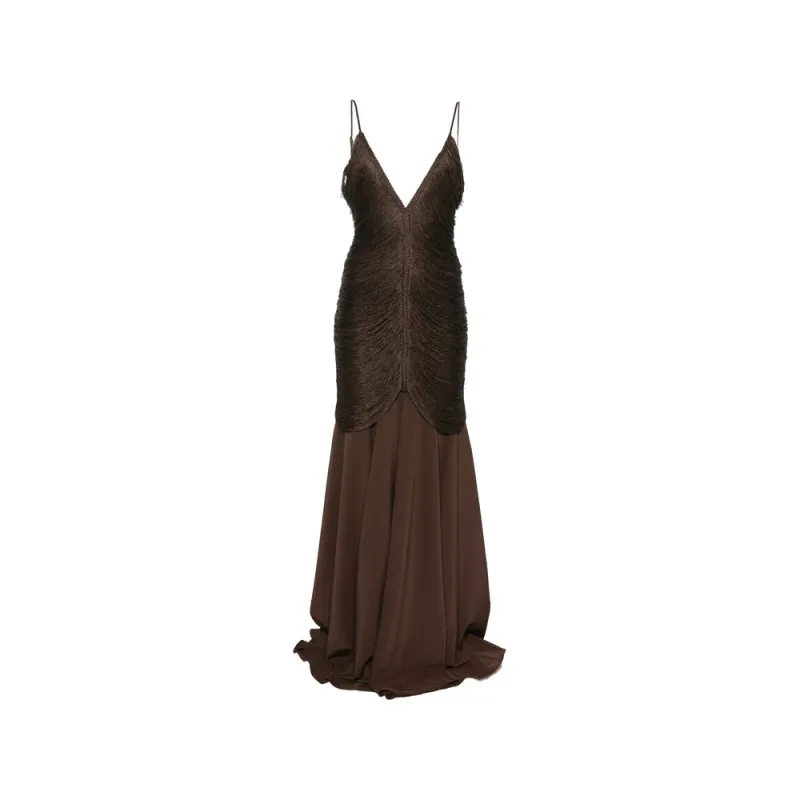 Dress Nostalgia Brown Cotton-Blend made by BLESS
