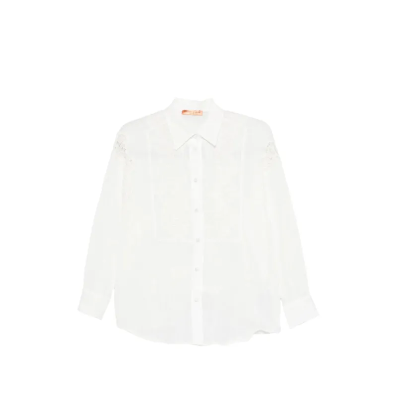 Shirt with Lace Detail, White made by Ermanno Scervino