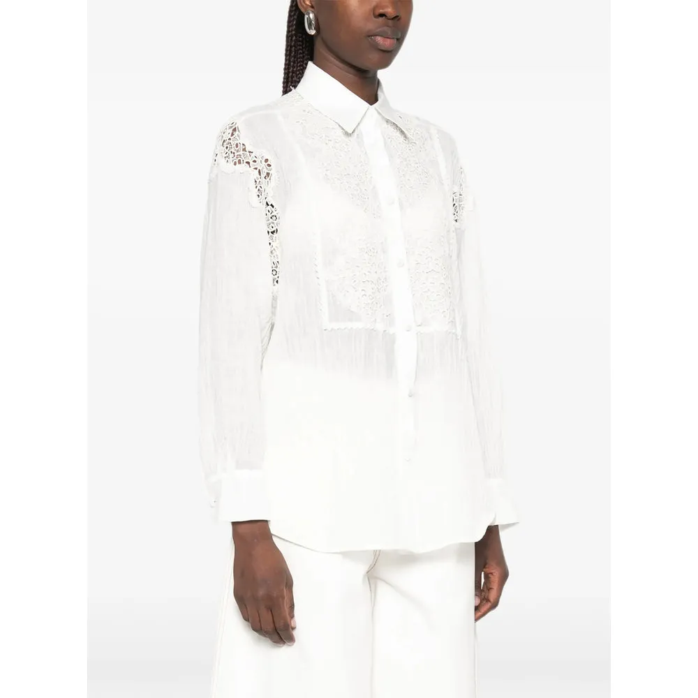 Shirt with Lace Detail, White sold by Lord & Taylor product image thumbnail 5