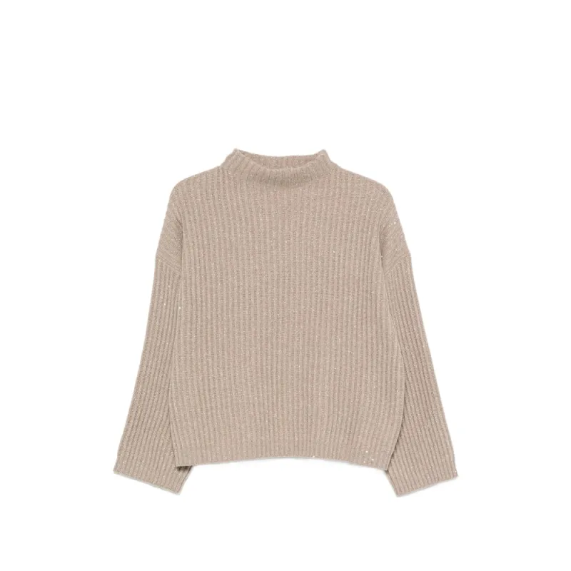 Sweater Beige Cashmere Blend made by Brunello Cucinelli