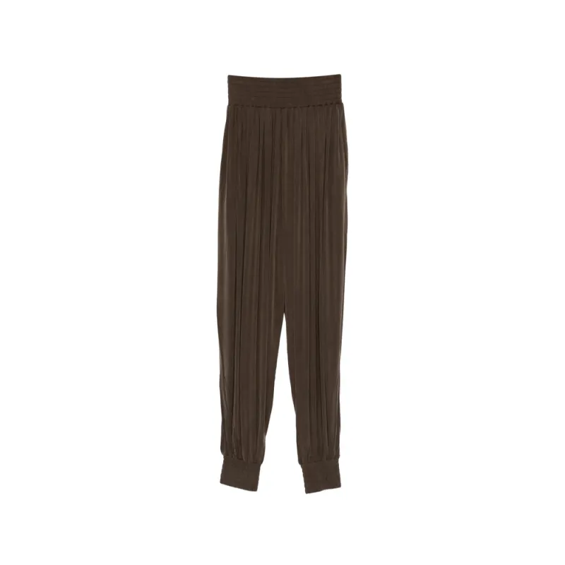 Tapered Pleated Trousers Brown made by Balmain