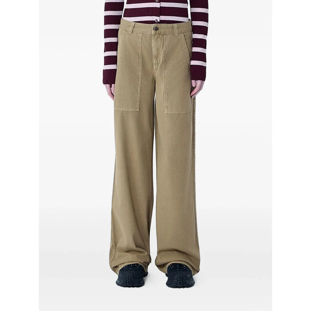 Straight Trousers with Leather Detail sold by Lord & Taylor