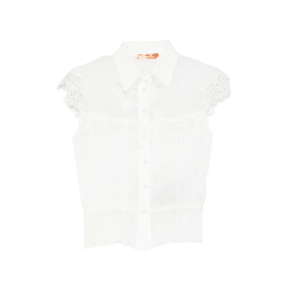 Shirt with Lace Trim, White sold by Lord & Taylor