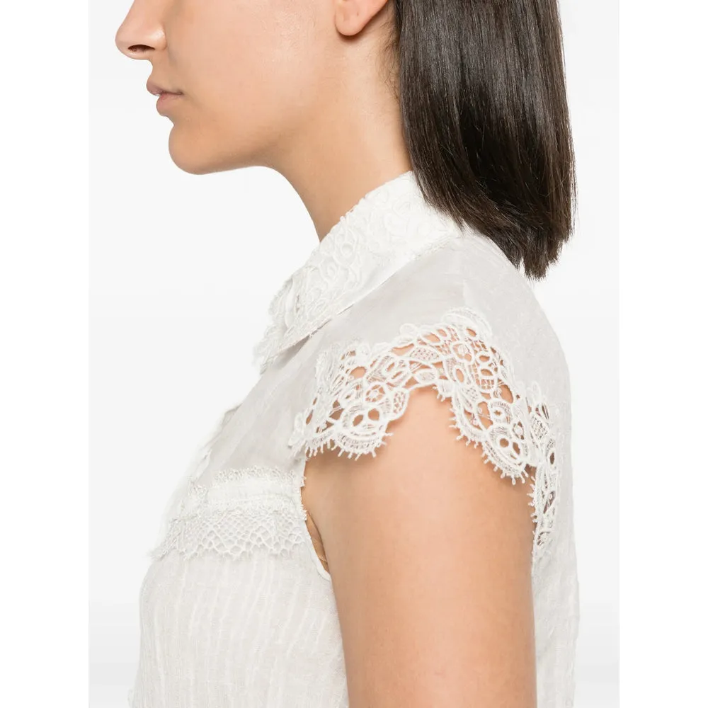 Shirt with Lace Trim, White sold by Lord & Taylor product image thumbnail 2