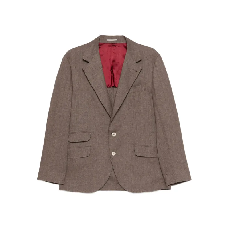 Jacket Linen Brown made by Brunello Cucinelli