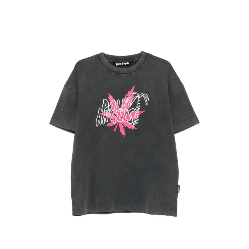T-shirt Grey Cotton made by Palm Angels