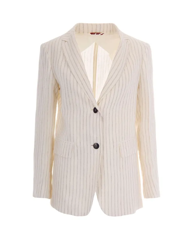 Blazer Lino Gessato Natural made by MaxMara