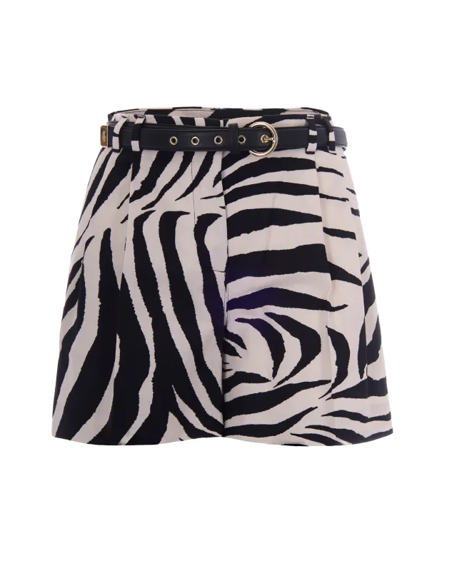 Shorts Animalier Black Linen-Cotton made by MaxMara