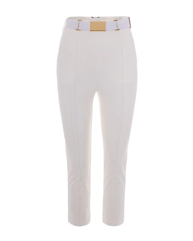 Trousers Technical Stretch Ivory made by Elisabetta Franchi