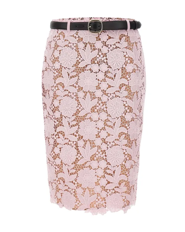 Midi Skirt Pink Lace made by Self-Portrait