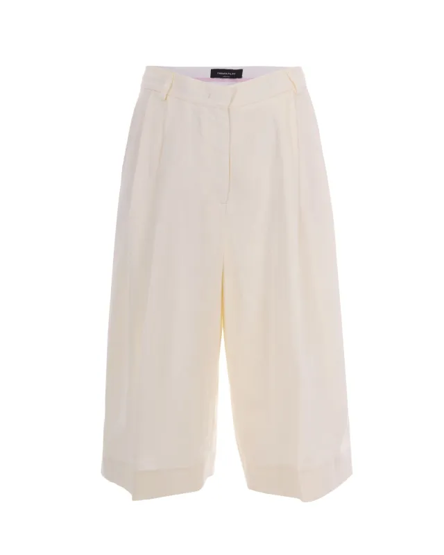Bermuda Shorts Viscose-Linen Butter made by Fabiana Filippi