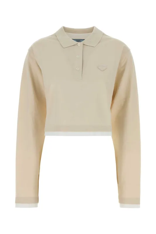SAND PIQUET POLO SHIRT made by Prada