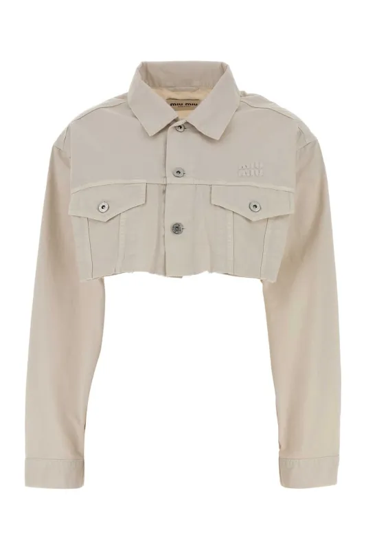 IVORY DENIM SHIRT made by Miu Miu