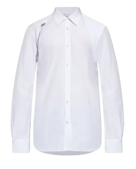 WHITE CHAIN DETAIL BUTTON SHIRT sold by Lord & Taylor