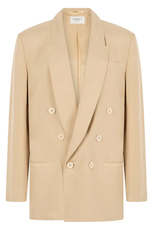 BEIGE SILK BLAZER made by Yves Saint Laurent