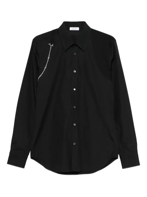 BLACK CHAIN DETAIL BUTTON SHIRT made by Alexander McQueen