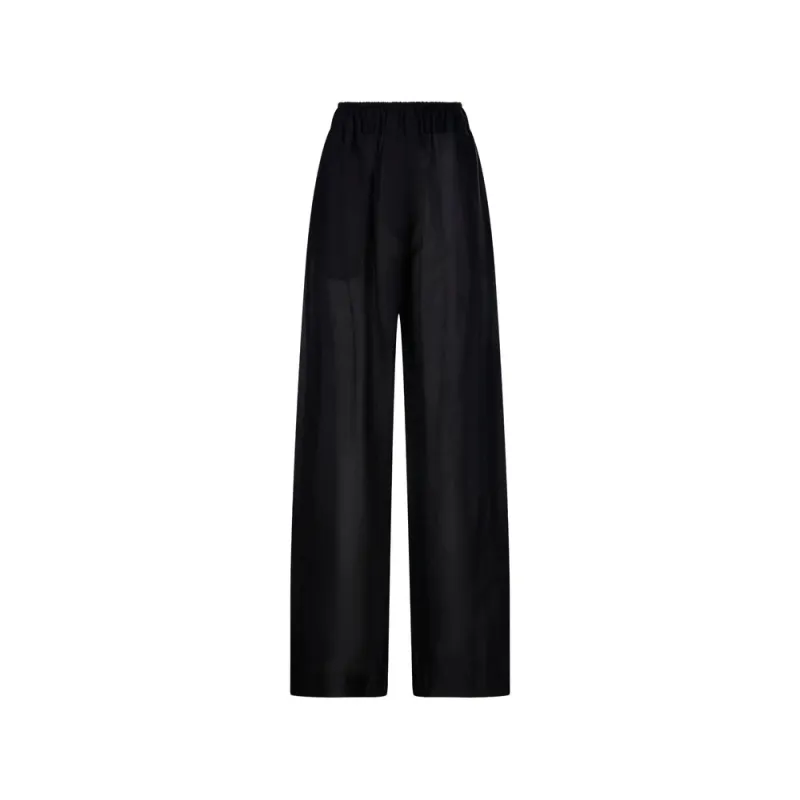Trousers Wide-Leg Black made by The Latest