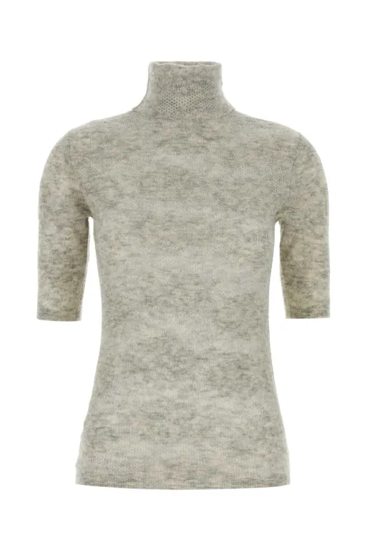 GREY SILK BLEND SWEATER made by Brunello Cucinelli