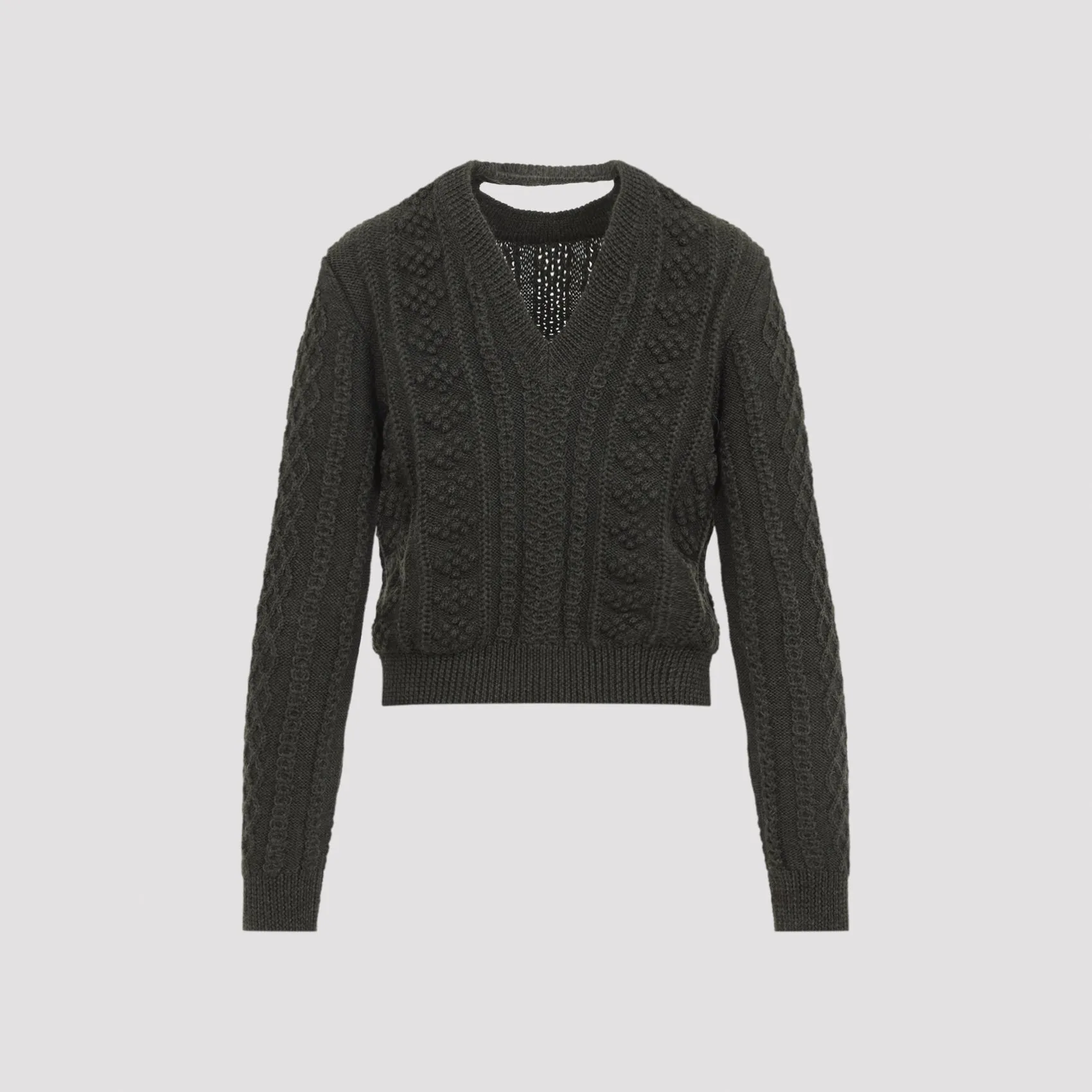 THYME GREEN CABLE-KNIT CROPPED SWEATER sold by Lord & Taylor product image thumbnail 3
