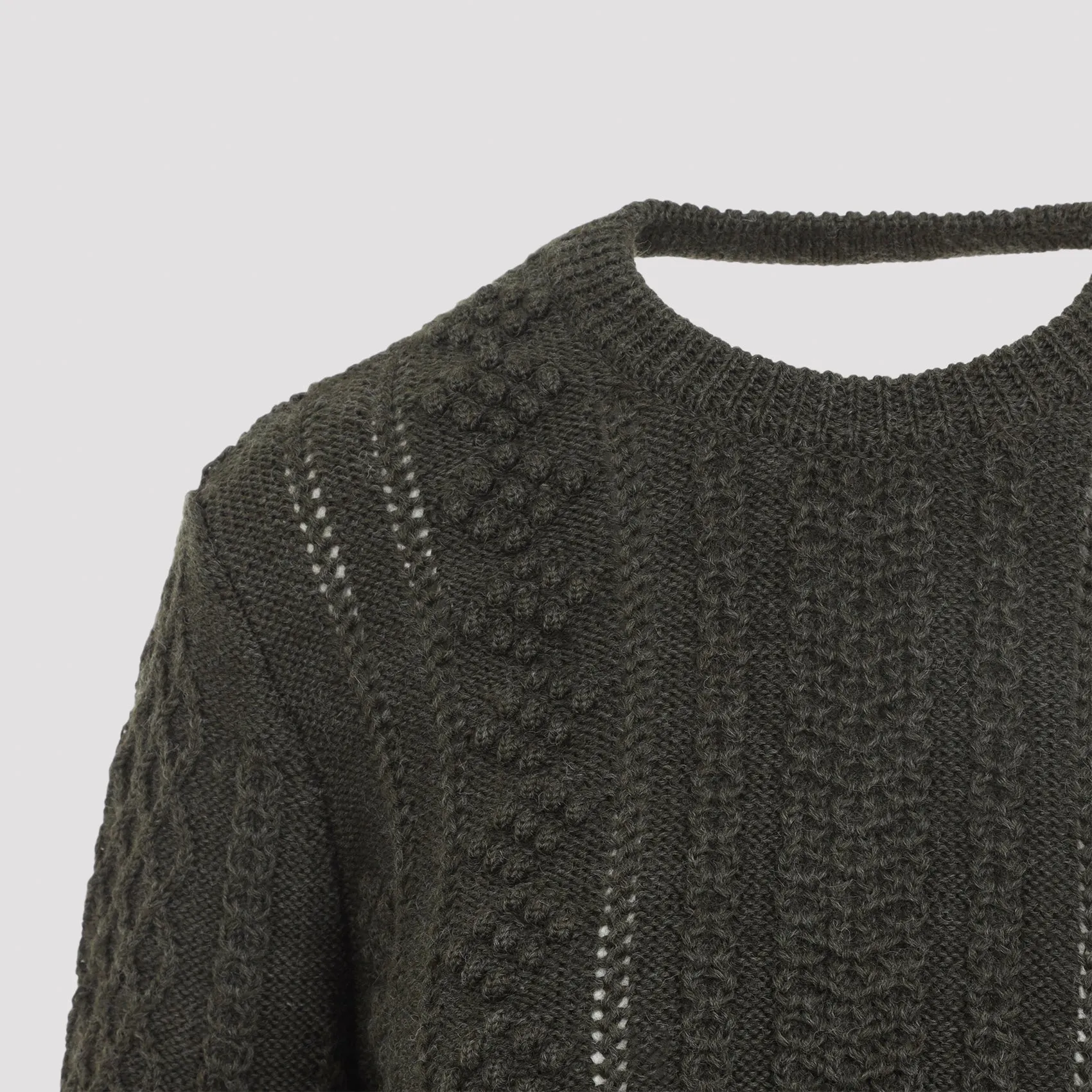 THYME GREEN CABLE-KNIT CROPPED SWEATER sold by Lord & Taylor product image thumbnail 4