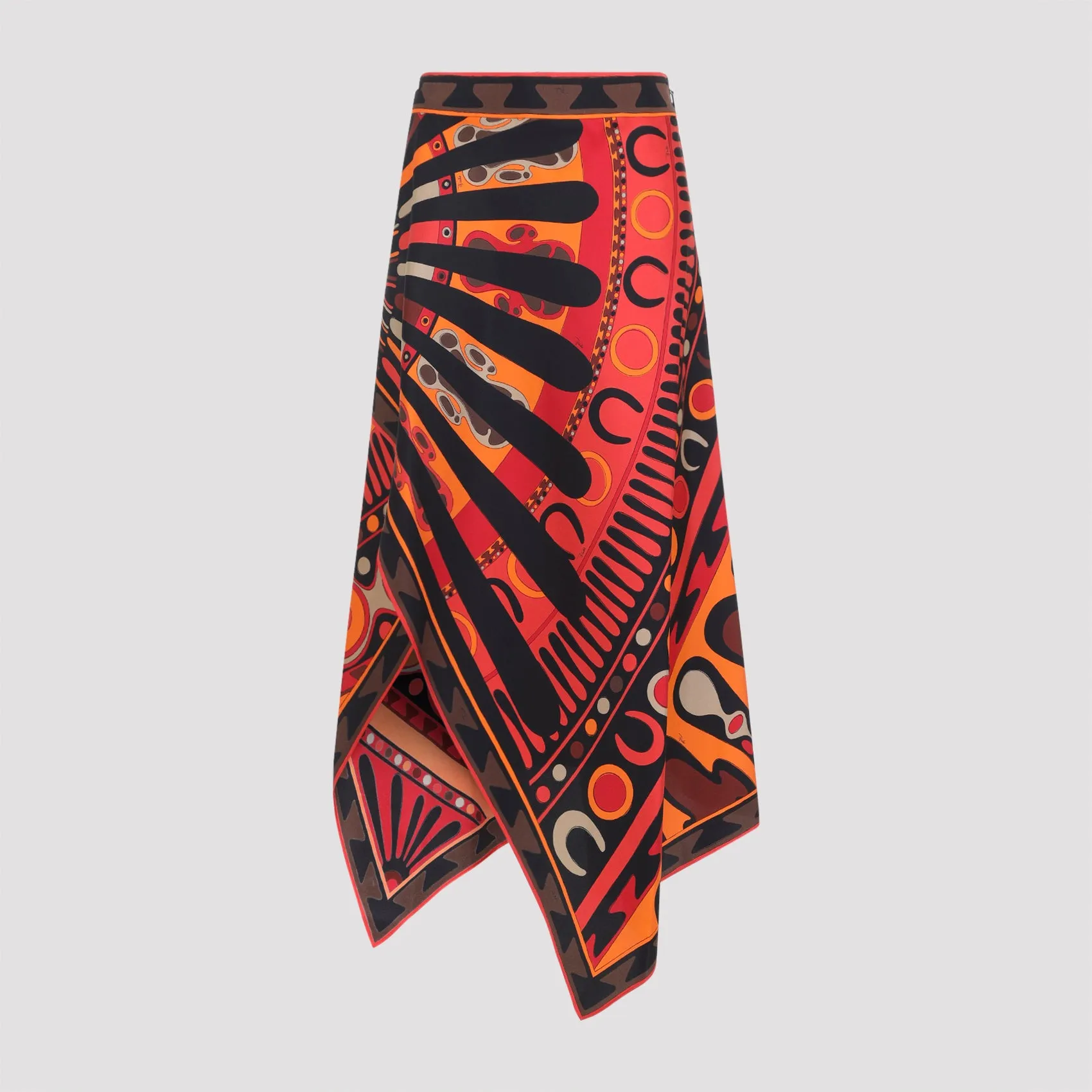 ORANGE BLACK ASYMMETRIC DRAPED SKIRT sold by Lord & Taylor product image thumbnail 2