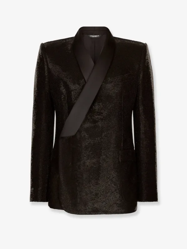 Blazer SiciliaTuxedo Black Sequin made by Dolce & Gabanna