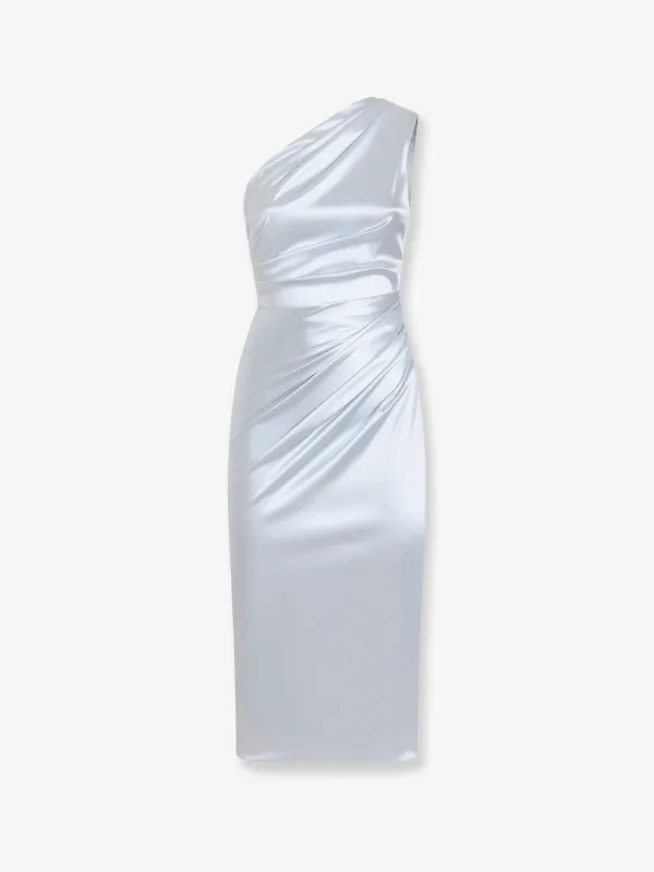 Dress Satin Midi Blue made by Dolce & Gabanna