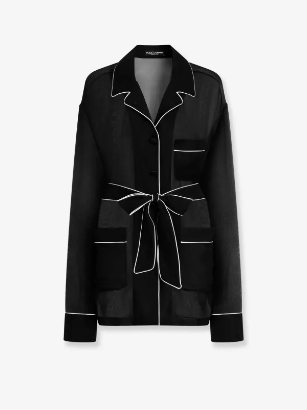Silk Chiffon Shirt Vanity Black made by Dolce & Gabanna