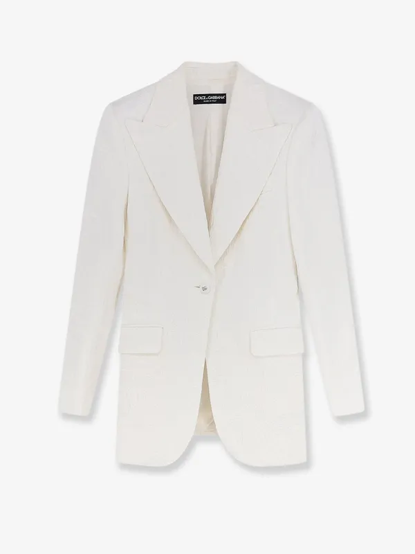 Blazer Turlington Brocade White made by Dolce & Gabanna
