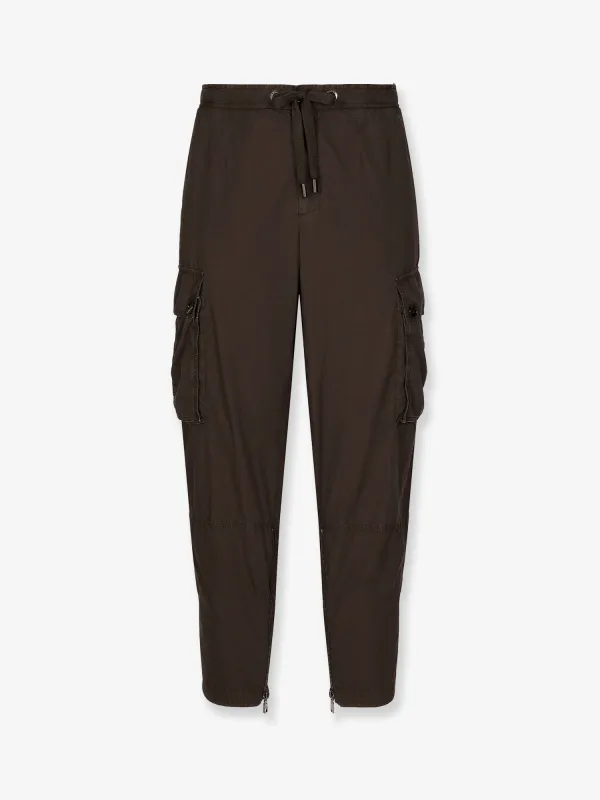 Cargo Trousers Cotton Brown made by Dolce & Gabanna
