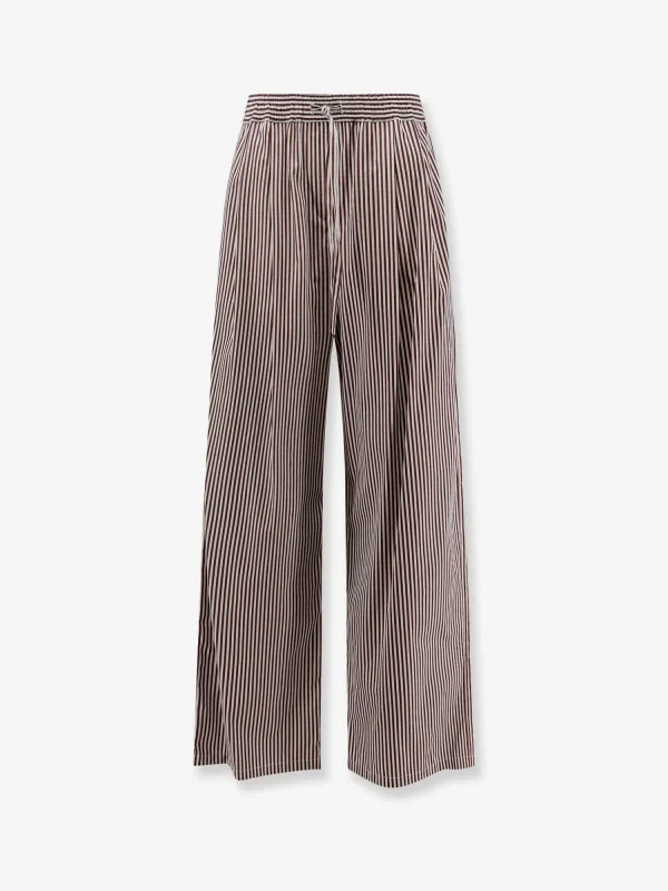 Pyjama Trousers Brown Cotton Poplin made by Dolce & Gabanna
