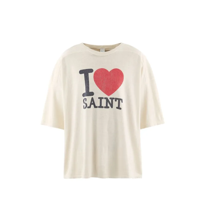 T-Shirt White Cotton Blend made by Saint Mxxxxxx