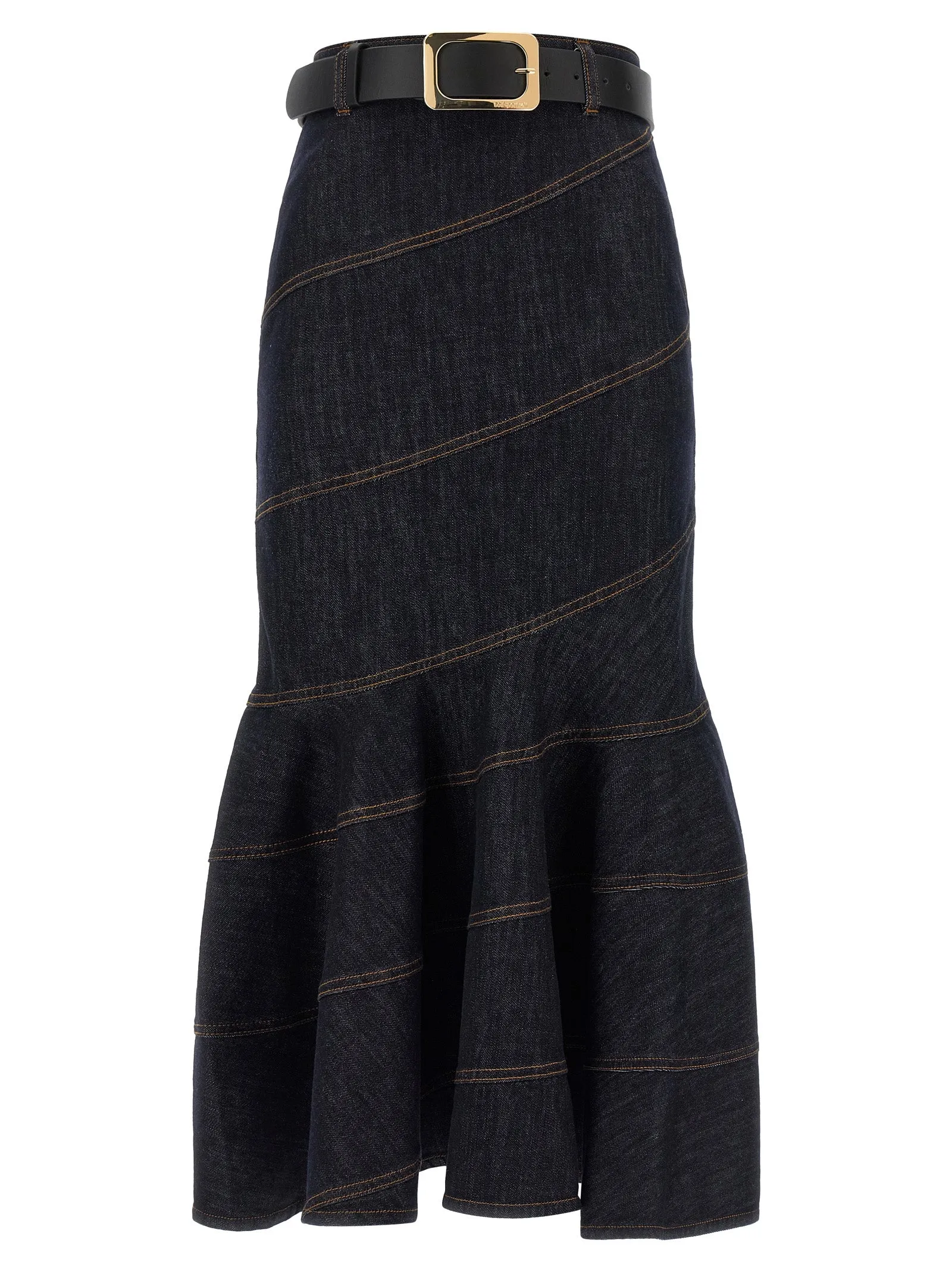 'Indigo Denim Belted Midi' skirt sold by Lord & Taylor