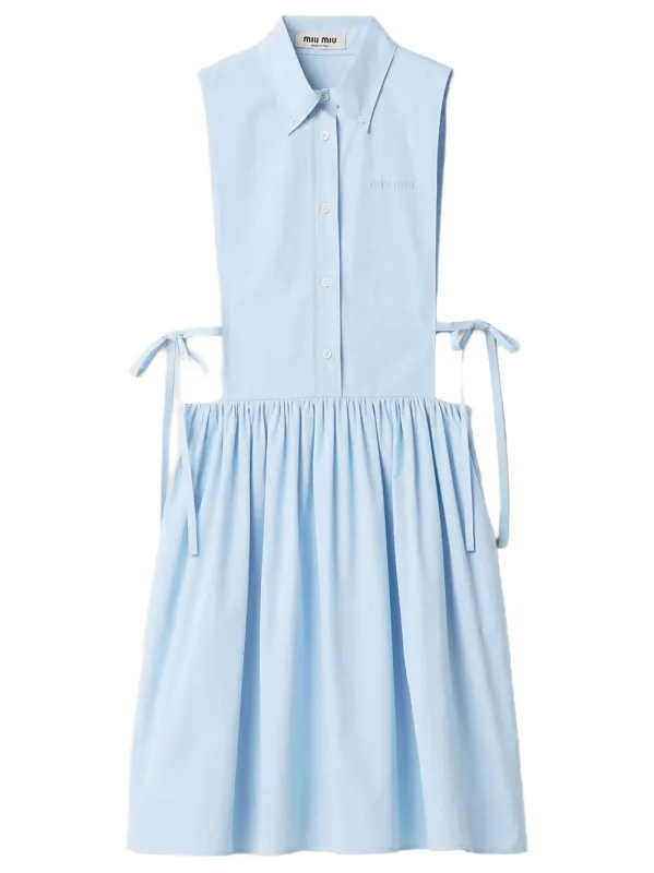 POPLIN SIDE TIE DRESS made by Miu Miu