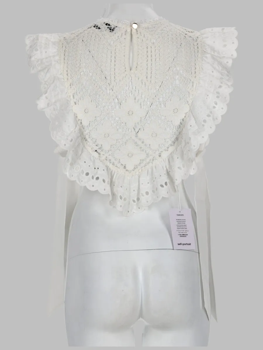 Crop Top in Crochet with Lace Inserts sold by Lord & Taylor product image thumbnail 2