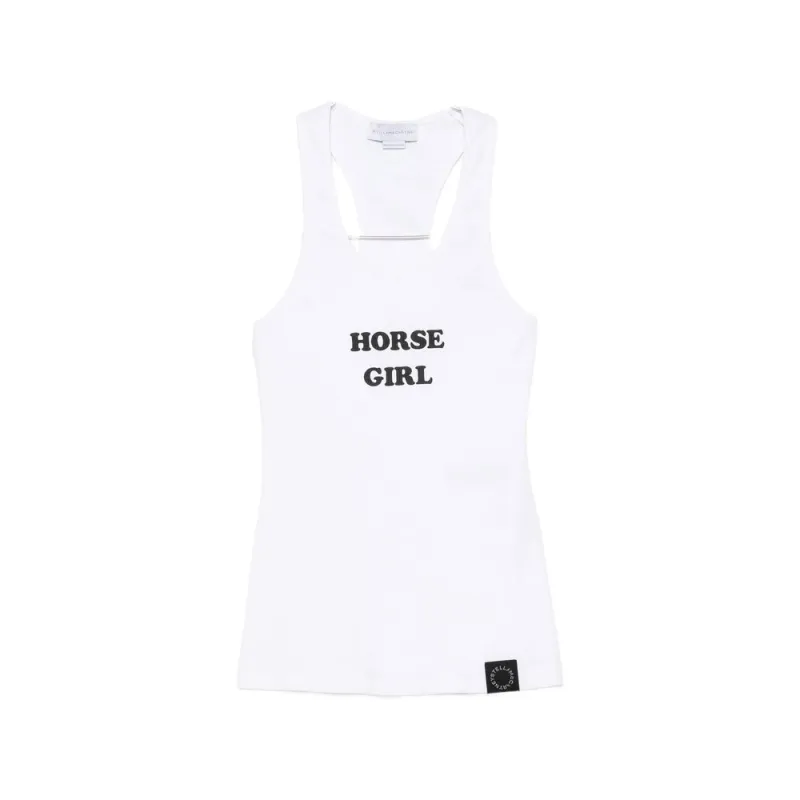 Top Ribbed Scoop-Neck Sleeveless White made by Stella McCartney
