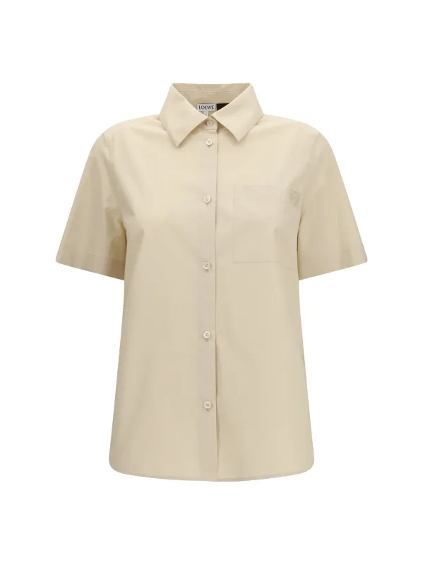 Short-Sleeve Shirt Light Beige Cotton made by Loewe