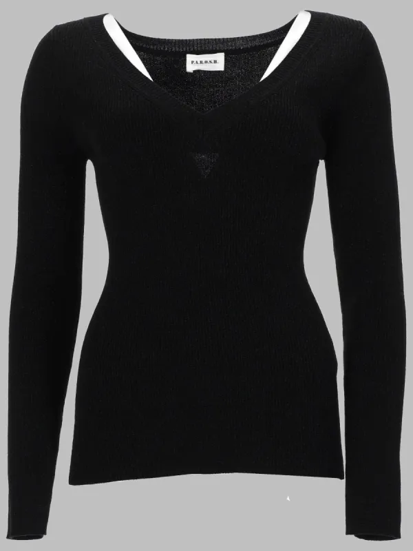 Wool V-Neck Jumper made by P.A.R.O.S.H.