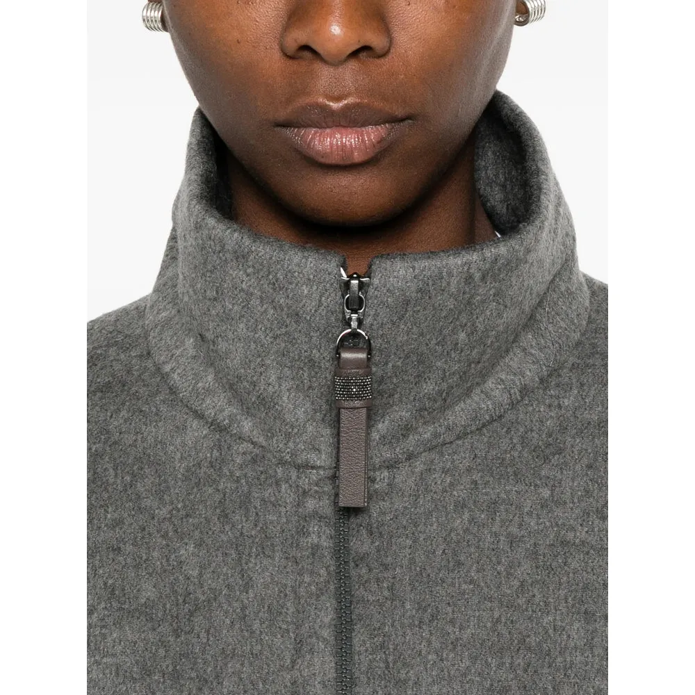 Sweater High-Neck Two-Way Zip Grey sold by Lord & Taylor product image thumbnail 3