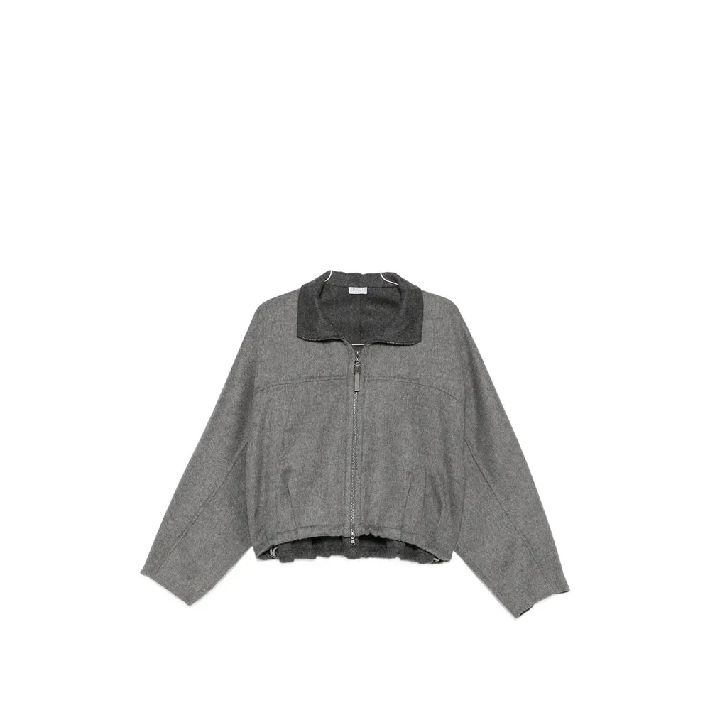 Sweater High-Neck Two-Way Zip Grey sold by Lord & Taylor