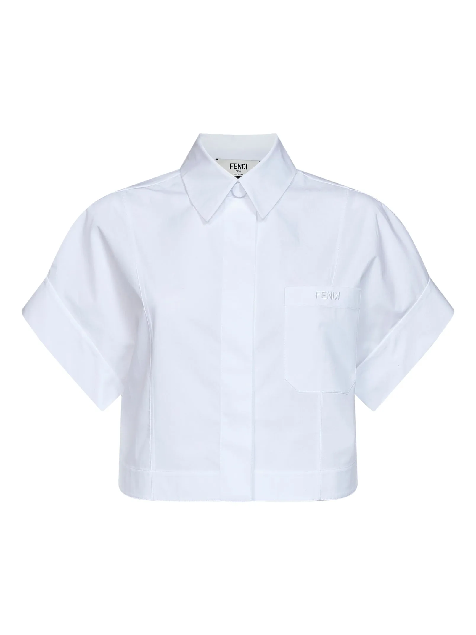 Shirt Cropped Cotton Poplin White sold by Lord & Taylor