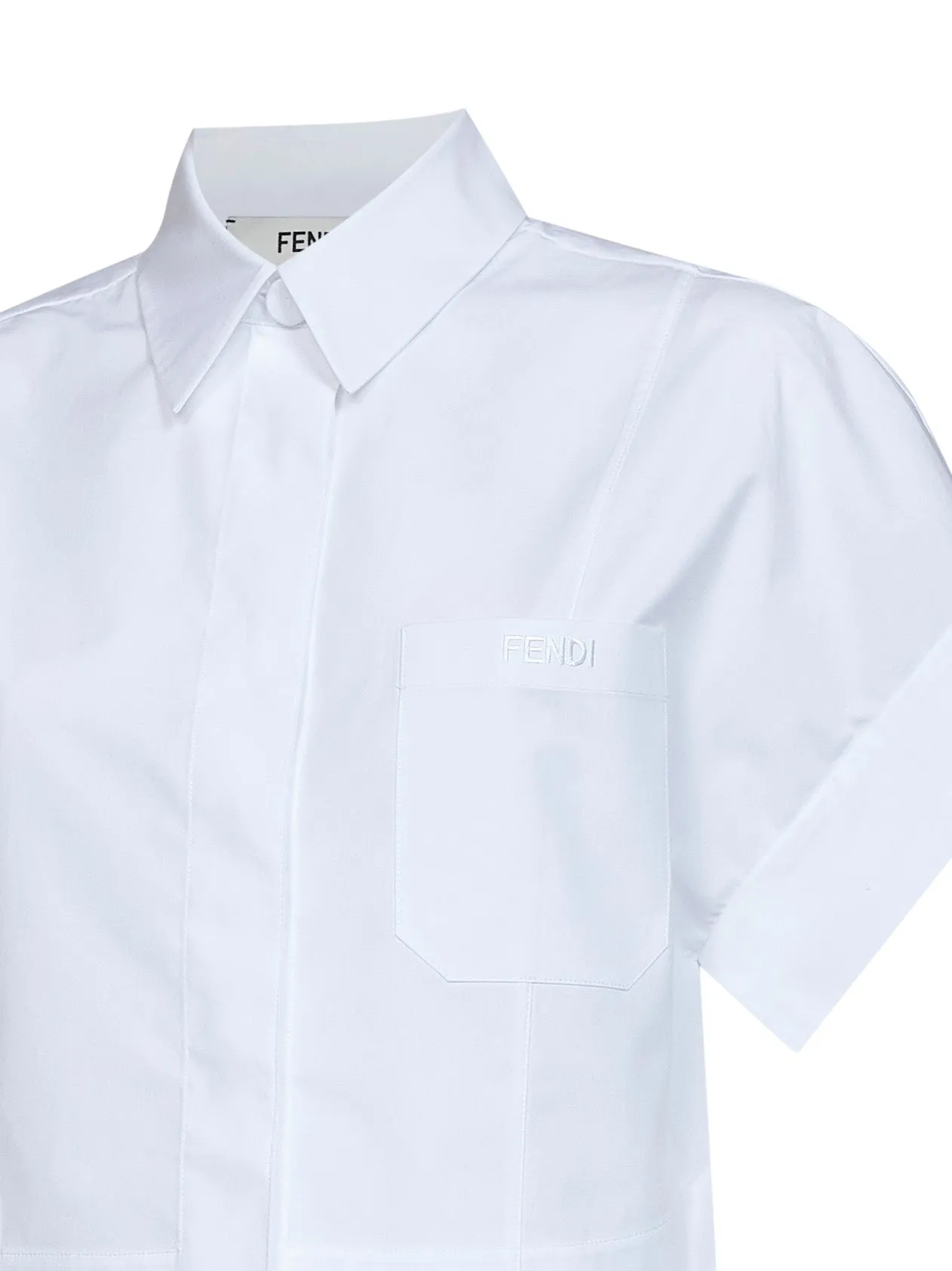 Shirt Cropped Cotton Poplin White sold by Lord & Taylor product image thumbnail 3