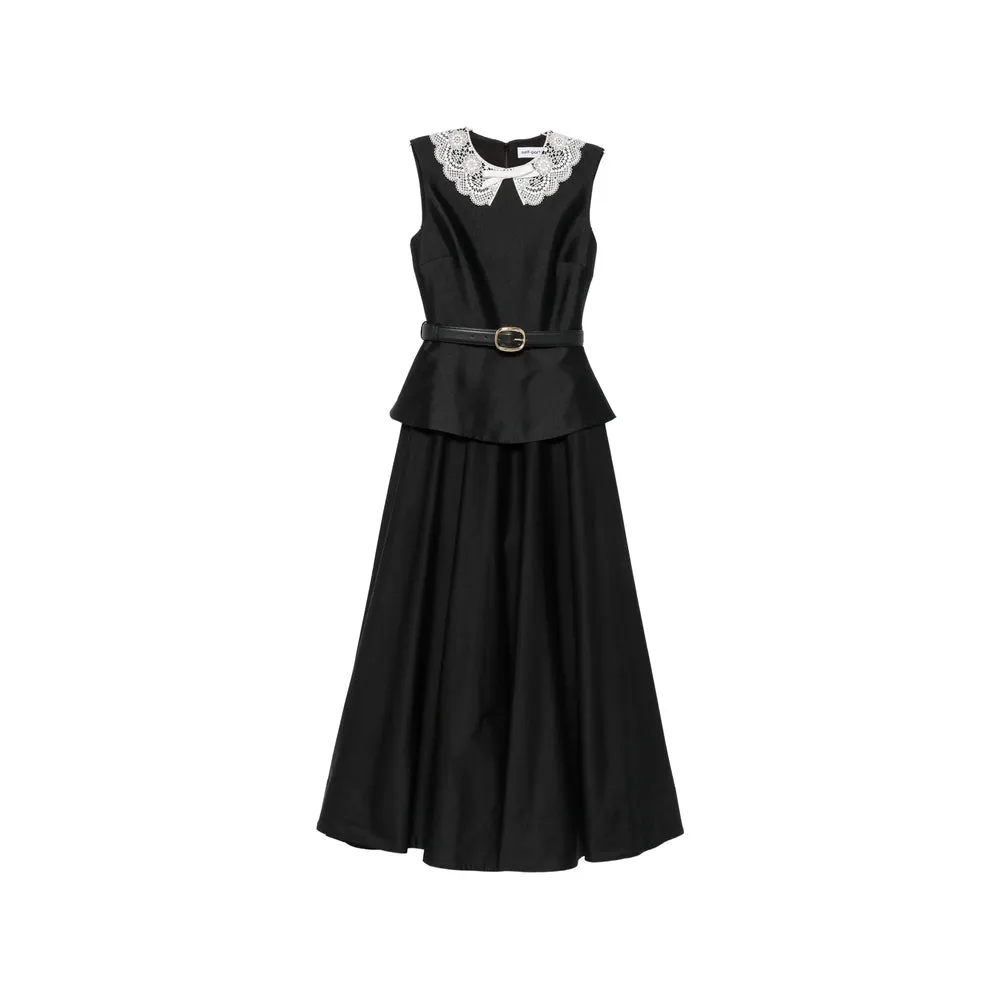 Dress with Lace-Embroidered Collar Black sold by Lord & Taylor