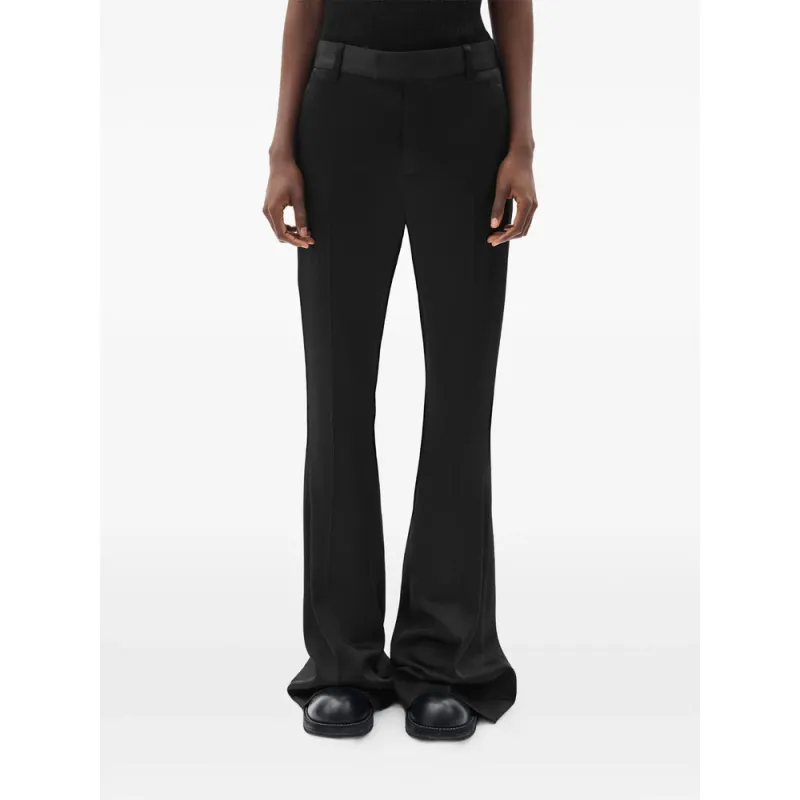 Flared Trousers Black Satin made by Ann Demeulemeester