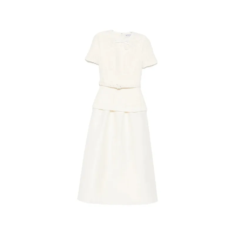 Dress Bouclé-Knit Cream made by Self-Portrait