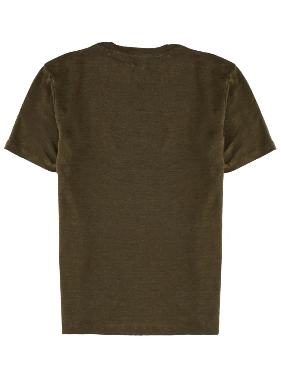 Brown Linen Relaxed Fit T-Shirt sold by Lord & Taylor product image thumbnail 2